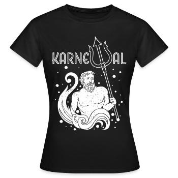 Confettis de carnaval Poséidon Costume Remplacement Fasnacht - T-shirt Femme - noir - Devant - AI Model Female 172 dark (172cm)