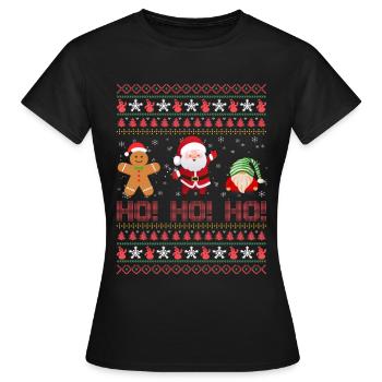 Drôle Laid Noël - T-shirt Femme - noir - Devant - AI Model Female 172 dark (172cm)