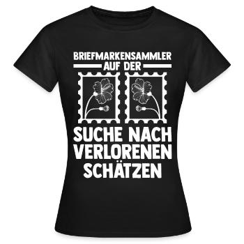 Philatelie Briefmarkensammlung Briefmarkensammler - Frauen T-Shirt - Schwarz - Vorne - AI Model Female 172 dark (172cm)