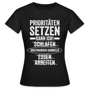 Philatelie Briefmarkensammlung Briefmarkensammler - Frauen T-Shirt - Schwarz - Vorne - AI Model Female 172 dark (172cm)