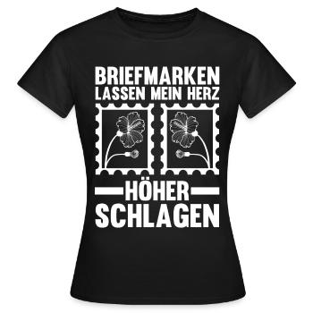 Philatelie Briefmarkensammlung Briefmarkensammler - Frauen T-Shirt - Schwarz - Vorne - AI Model Female 172 dark (172cm)
