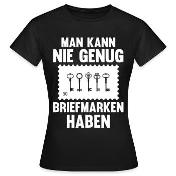 Philatelie Briefmarkensammlung Briefmarkensammler - Frauen T-Shirt - Schwarz - Vorne - AI Model Female 172 dark (172cm)