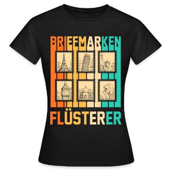 Philatelie Briefmarkensammlung Briefmarkensammler - Frauen T-Shirt - Schwarz - Vorne - AI Model Female 172 dark (172cm)