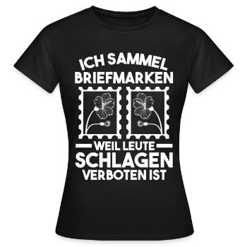 Philatelie Briefmarkensammlung Briefmarkensammler - Frauen T-Shirt - Schwarz - Vorne - AI Model Female 172 dark (172cm)