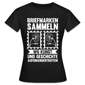 Philatelie Briefmarkensammlung Briefmarkensammler - Frauen T-Shirt - Schwarz - Vorne - AI Model Female 172 dark (172cm)