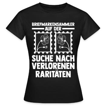 Philatelie Briefmarkensammlung Briefmarkensammler - Frauen T-Shirt - Schwarz - Vorne - AI Model Female 172 dark (172cm)