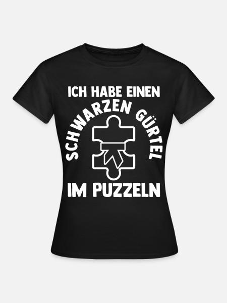Puzzlefan Puzzler Puzzleteile Puzzle - Frauen T-Shirt - Schwarz