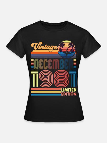 Anniversaire Décembre 1981. Cadeau decembre 1981. - Dame-T-shirt - sort