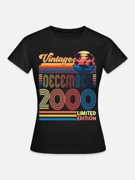 Geburtstag Dezember 2000. Geschenk Dezember 2000. - Frauen T-Shirt - Schwarz
