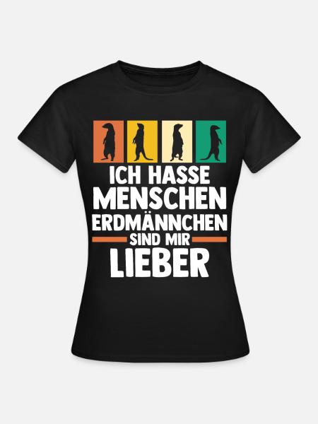 Erdmännchen - Frauen T-Shirt - Schwarz