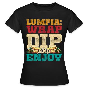 Lumpia Wrap Trempette Et Dégustez - T-shirt Femme - noir - Devant - AI Model Female 172 dark (172cm)