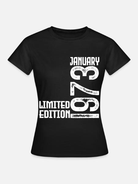 Januar 1973 Geschenk zum Jahrestag. Januar 1973. - Frauen T-Shirt - Schwarz