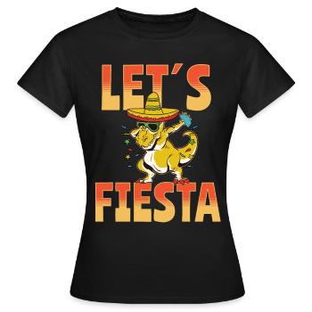 Let’s Fiesta Taco Dino - T-shirt Femme - noir - Devant - AI Model Female 172 dark (172cm)