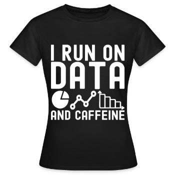 Analyste de données en science des données - T-shirt Femme - noir - Devant - AI Model Female 172 dark (172cm)