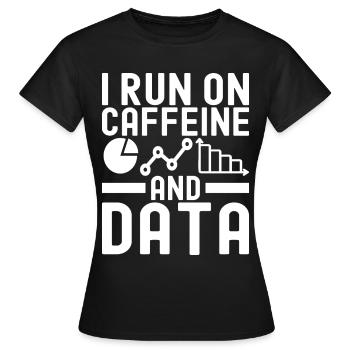 Analyste de données en science des données - T-shirt Femme - noir - Devant - AI Model Female 172 dark (172cm)