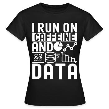 Analyste de données en science des données - T-shirt Femme - noir - Devant - AI Model Female 172 dark (172cm)