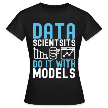 Analyste de données en science des données - T-shirt Femme - noir - Devant - AI Model Female 172 dark (172cm)