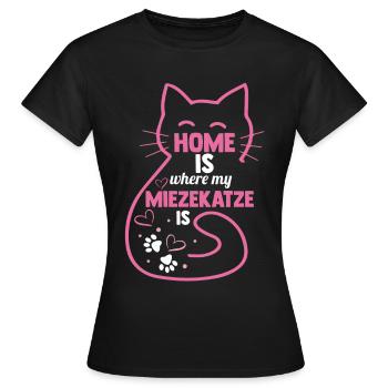 Katze Miezekatze Katzenliebhaber Katzenbesitzer Ka - Frauen T-Shirt - Schwarz - Vorne - AI Model Female 172 dark (172cm)