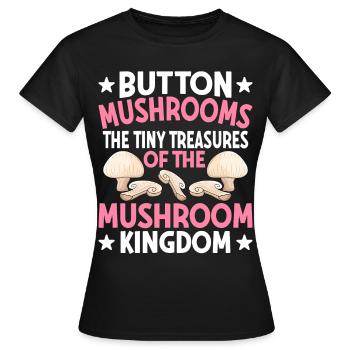 Champignons- Mushrooms Gifts- Pilze Geschenkidee - Frauen T-Shirt - Schwarz - Vorne - AI Model Female 172 dark (172cm)