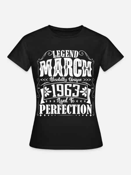 Mars 1963. Cadeau d'Anniversaire mars 1963. March. - Dame-T-shirt - sort