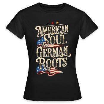 Âme américaine Racines allemandes Allemagne Amérique - T-shirt Femme - noir - Devant - AI Model Female 172 dark (172cm)