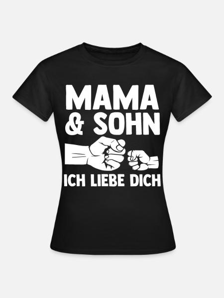 Mutter Muttertag Mama und Sohn - Frauen T-Shirt - Schwarz