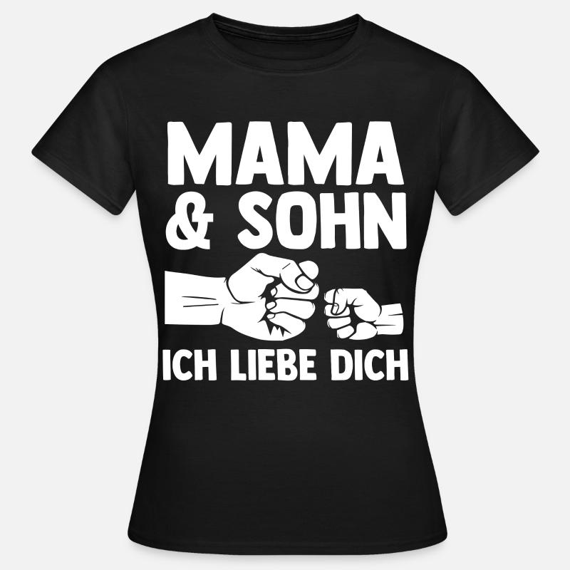 Mutter Muttertag Mama und Sohn - Frauen T-Shirt - Schwarz