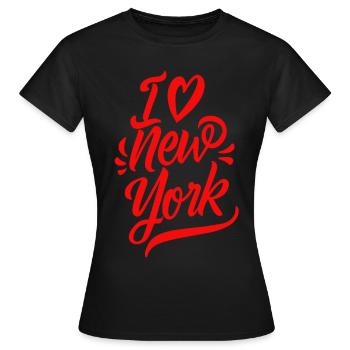 J’aime New York, la Grosse Pomme, les États-Unis, l’Amérique - T-shirt Femme - noir - Devant - AI Model Female 172 dark (172cm)