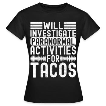 Enquêteur paranormal Chasse aux fantômes - T-shirt Femme - noir - Devant - AI Model Female 172 dark (172cm)