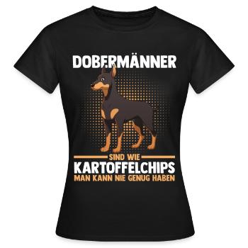 Hund Dobermann - Frauen T-Shirt - Schwarz - Vorne - AI Model Female 172 dark (172cm)