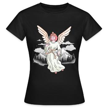 Mountains, Alps, Angels, Lucky Charms, Mountaineers, Alm - Women's T-Shirt - black - Front - AI Model Female 172 dark (172cm)