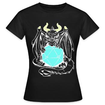 dragon, créature, créature mythique, conte de fées, personnage de conte de fées - T-shirt Femme - noir - Devant - AI Model Female 172 dark (172cm)