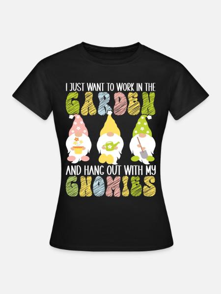 Gartenzwerge Gartenarbeit - Frauen T-Shirt - Schwarz