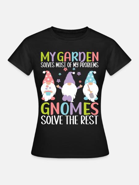 Gartenzwerge Gartenarbeit - Frauen T-Shirt - Schwarz