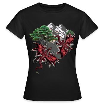 Figurine de Dragon Fantaisie Personnage de conte de fées magique de conte de fées - T-shirt Femme - noir - Devant - AI Model Female 172 dark (172cm)