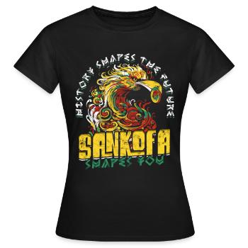 History Shapes The Future Sankofa Shapes You - Frauen T-Shirt - Schwarz - Vorne - AI Model Female 172 dark (172cm)