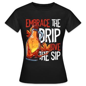Sirop d’érable Sève d’érable Étreindre l’amour la gorgée - T-shirt Femme - noir - Devant - AI Model Female 172 dark (172cm)