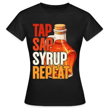 Sirop d’érable Sirop d’érable Tap Sap Syrup Répéter - T-shirt Femme - noir - Devant - AI Model Female 172 dark (172cm)