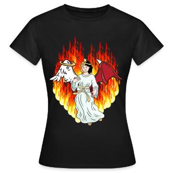 Enfer ardent au-delà de l’ange Satan horreur diable - T-shirt Femme - noir - Devant - AI Model Female 172 dark (172cm)