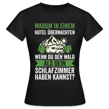 Camper Wohnwagen Wohnmobil Campen Camping - Frauen T-Shirt - Schwarz - Vorne - AI Model Female 172 dark (172cm)
