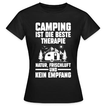 Camper Caravan Motorhome Camping Camping - Women's T-Shirt - black - Front - AI Model Female 172 dark (172cm)
