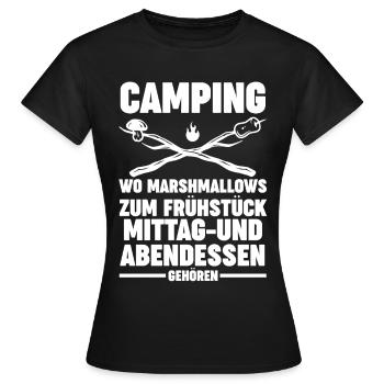 Camper Wohnwagen Wohnmobil Campen Camping - Frauen T-Shirt - Schwarz - Vorne - AI Model Female 172 dark (172cm)