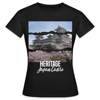 Japan Castle Heritage - Women's T-Shirt - black - Front - AI Model Female 172 dark (172cm)