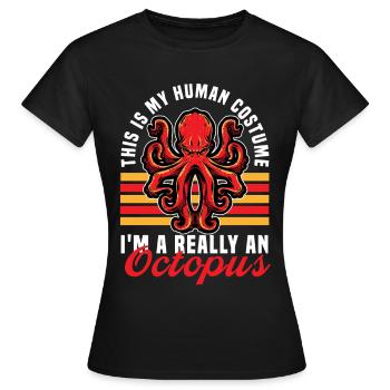 Pieuvre - T-shirt Femme - noir - Devant - AI Model Female 172 dark (172cm)