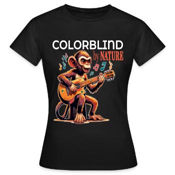 Von Natur aus farbenblind, melodisches Affengeklimper - Frauen T-Shirt - Schwarz - Vorne - AI Model Female 172 dark (172cm)