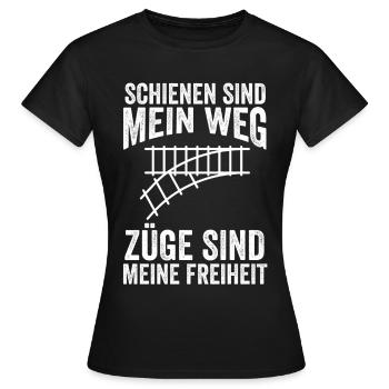 Model Railroad Model Train Train Railroad Railroad Railroad Railroad Model Train Model Train Model T - Women's T-Shirt - black - Front - AI Model Female 172 dark (172cm)