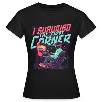 Sim Racing I Survived The First Corner - Women's T-Shirt - black - Front - AI Model Female 172 dark (172cm)