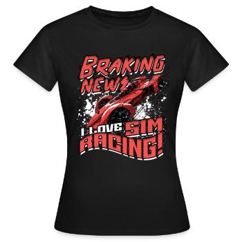 Actualités sur le freinage J'adore Sim Racing - T-shirt Femme - noir - Devant - AI Model Female 172 dark (172cm)