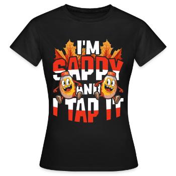 Sirop d’érable Je suis séveux et je le tapote - T-shirt Femme - noir - Devant - AI Model Female 172 dark (172cm)
