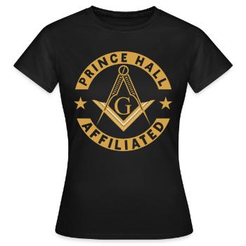 Freimaurer Winkel & Zirkel FREEMASON Prince Hall - Frauen T-Shirt - Schwarz - Vorne - AI Model Female 172 dark (172cm)
